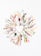Stripe Rhinestone Embellished Oversized Silk Scrunchie 