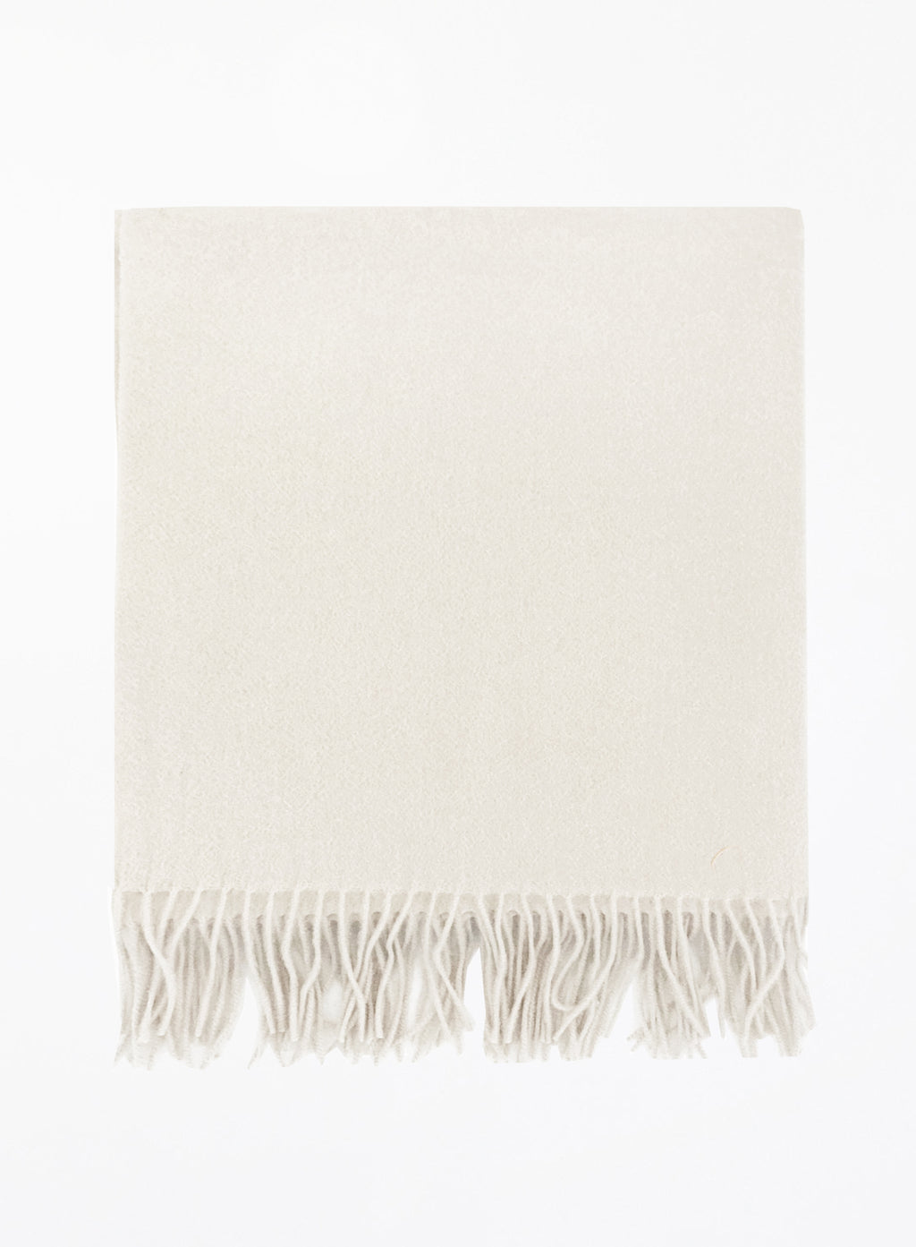 White Fringed Cashmere Scarf