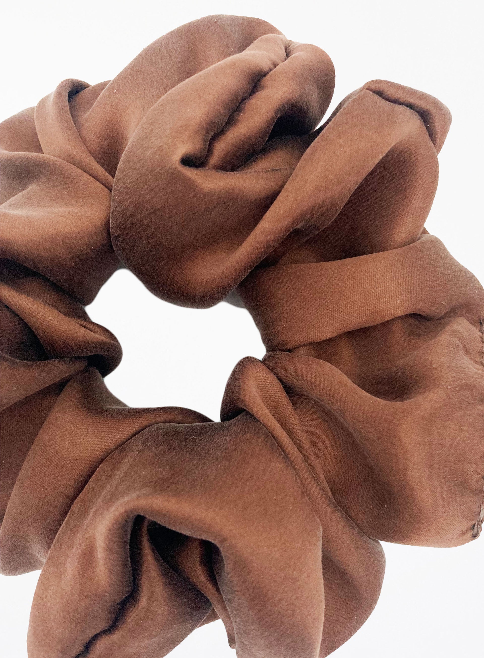 Brown Oversized Silk Scrunchie