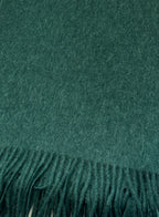 Green Fringed Wool Lambswool Scarf