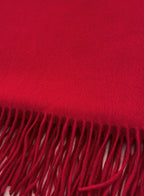Red Fringed Wool Lambswool Scarf