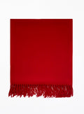 Red Fringed Wool Lambswool Scarf