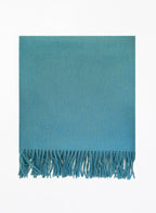 Blue Fringed Wool Lambswool Scarf