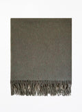 Green Fringed Wool Lambswool Scarf