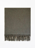 Green Fringed Wool Lambswool Scarf