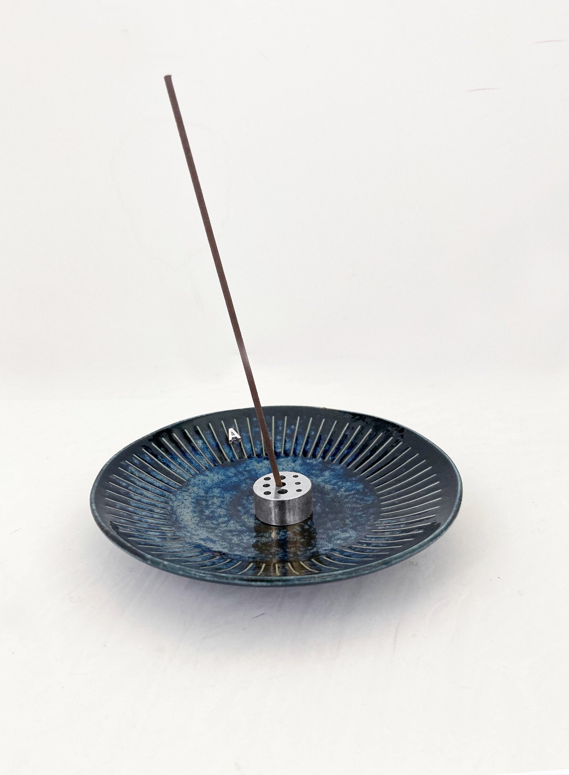 Tilly Ceramic Incense Holder - Cerulean Silver
