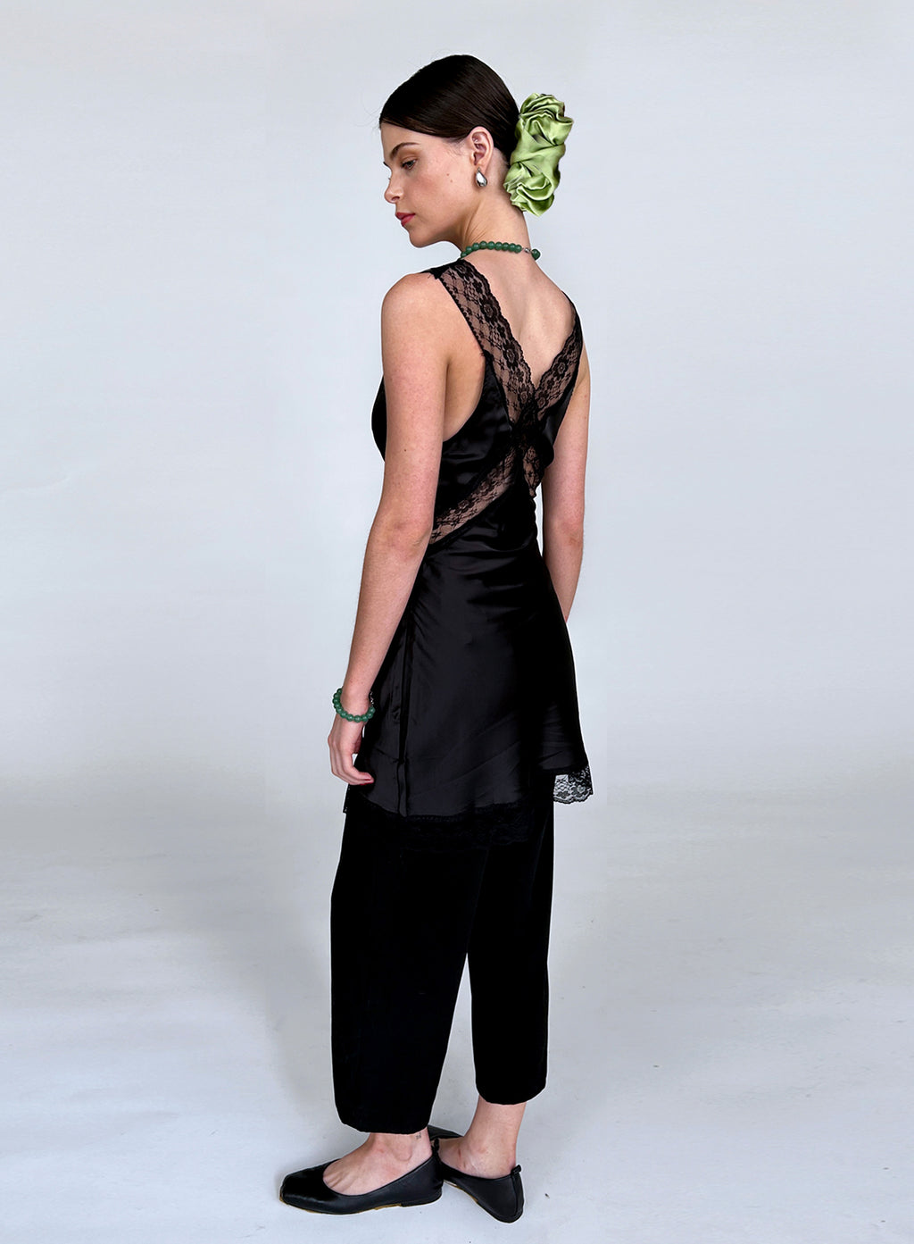 Green Oversized Silk Scrunchie