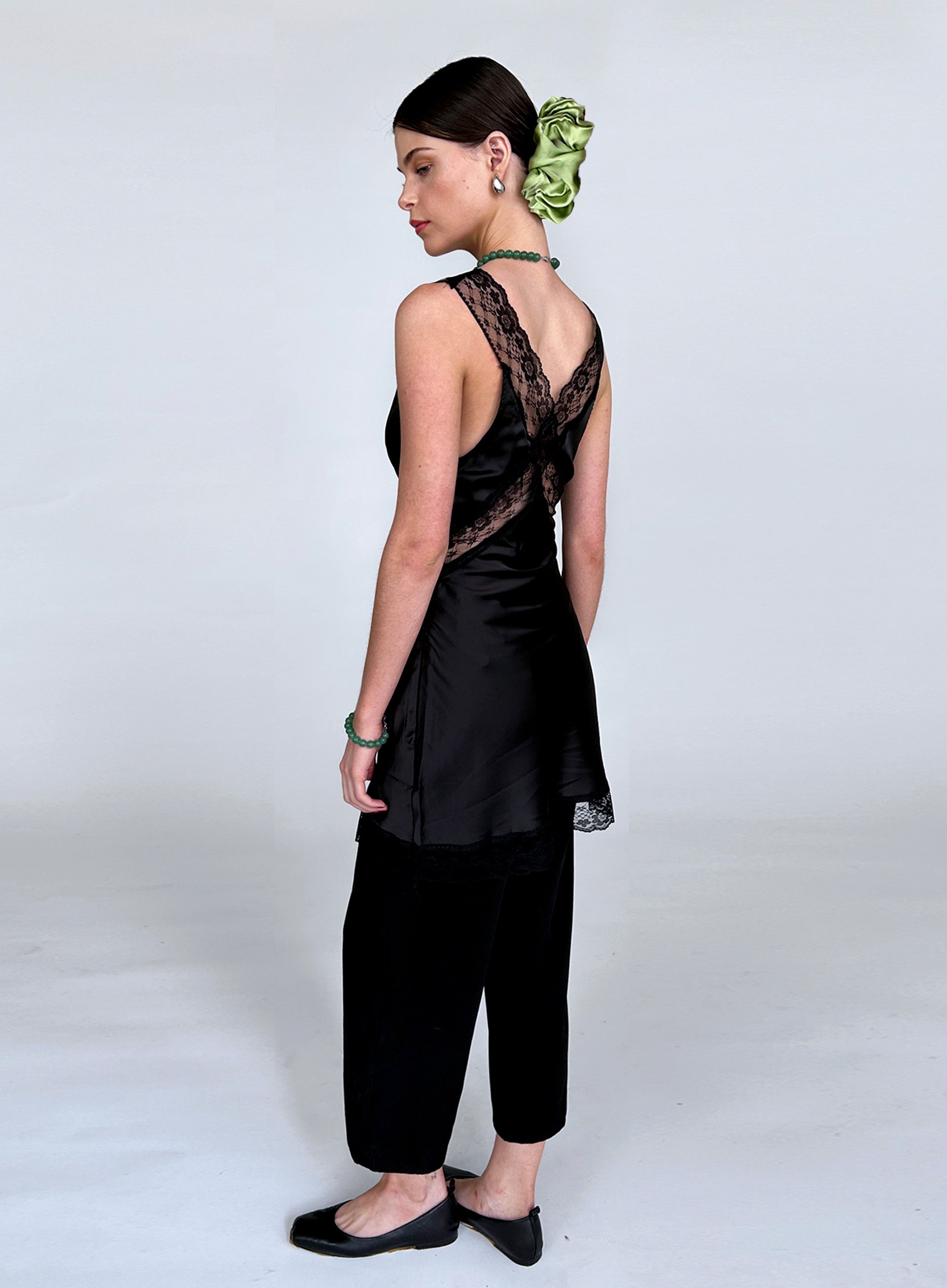 Green Oversized Silk Scrunchie