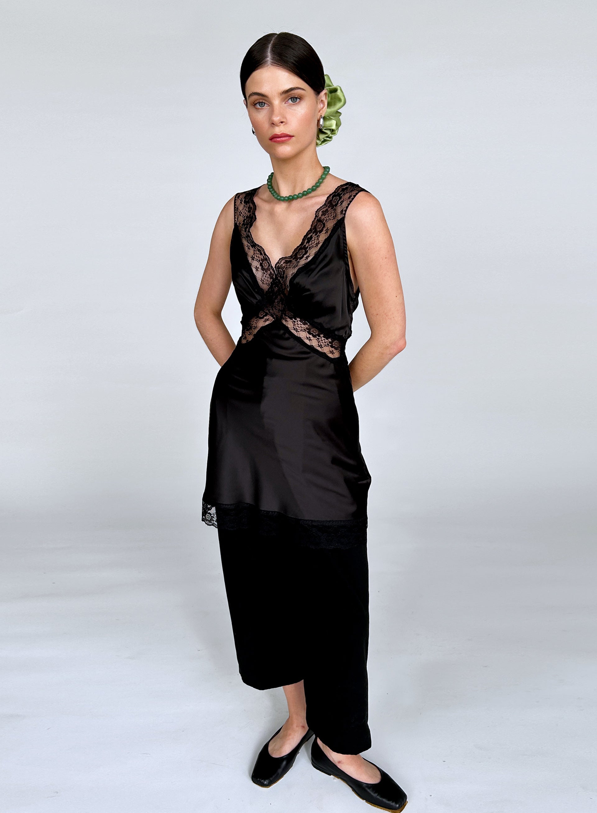 Green Oversized Silk Scrunchie