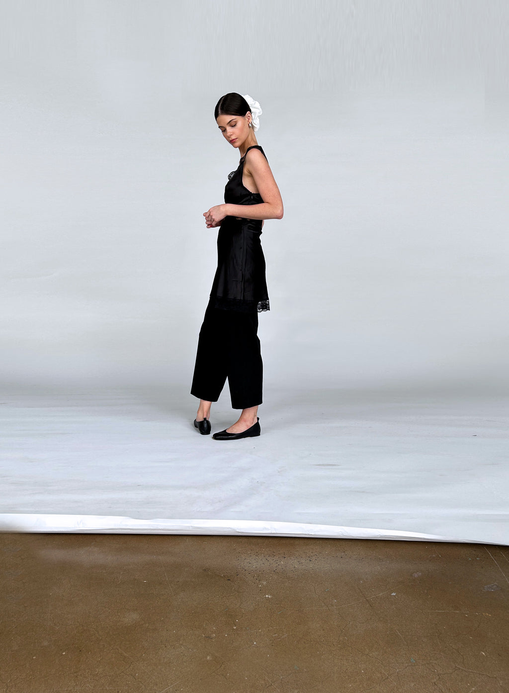 White Oversized Silk Scrunchie