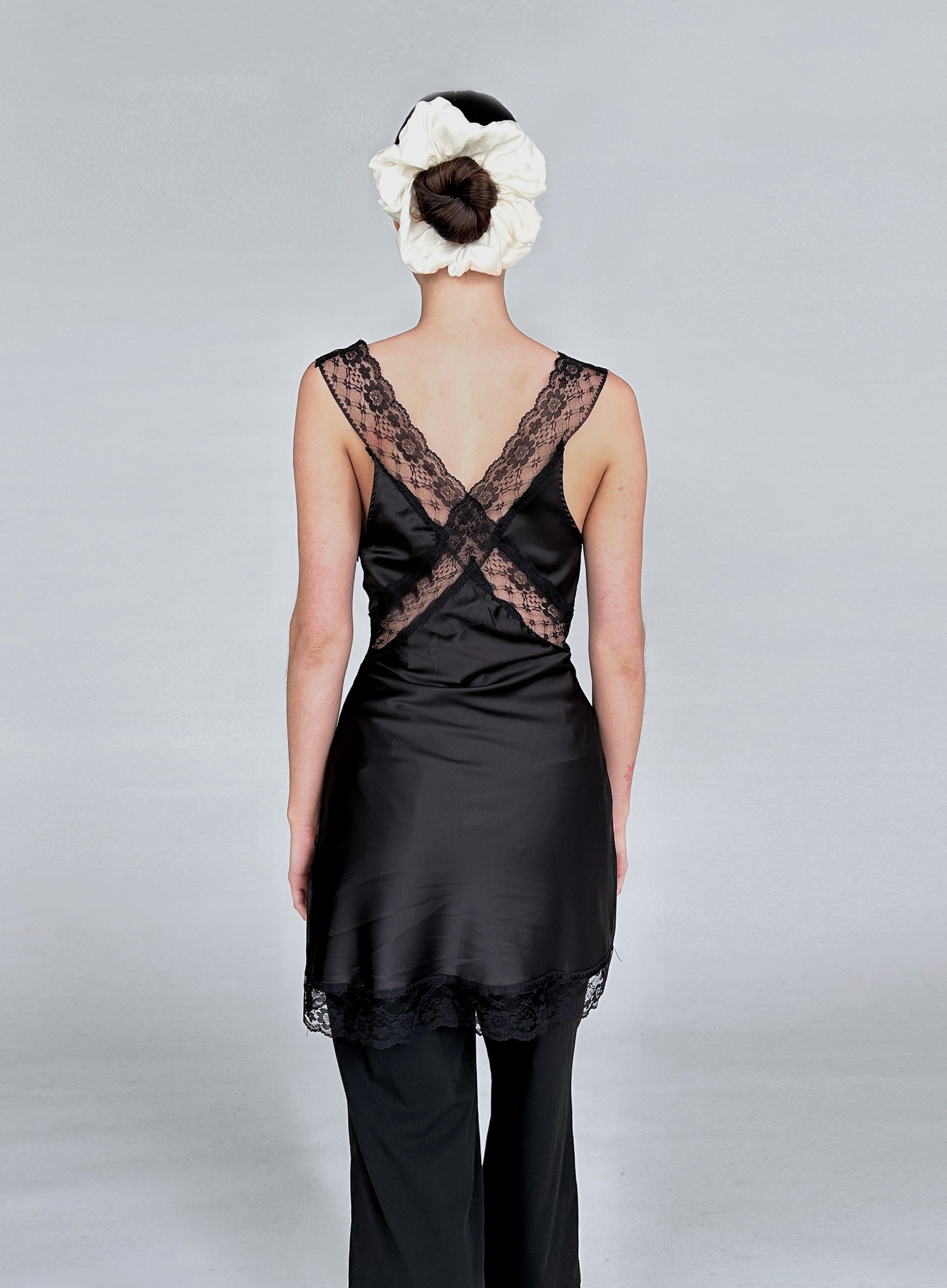 White Oversized Silk Scrunchie