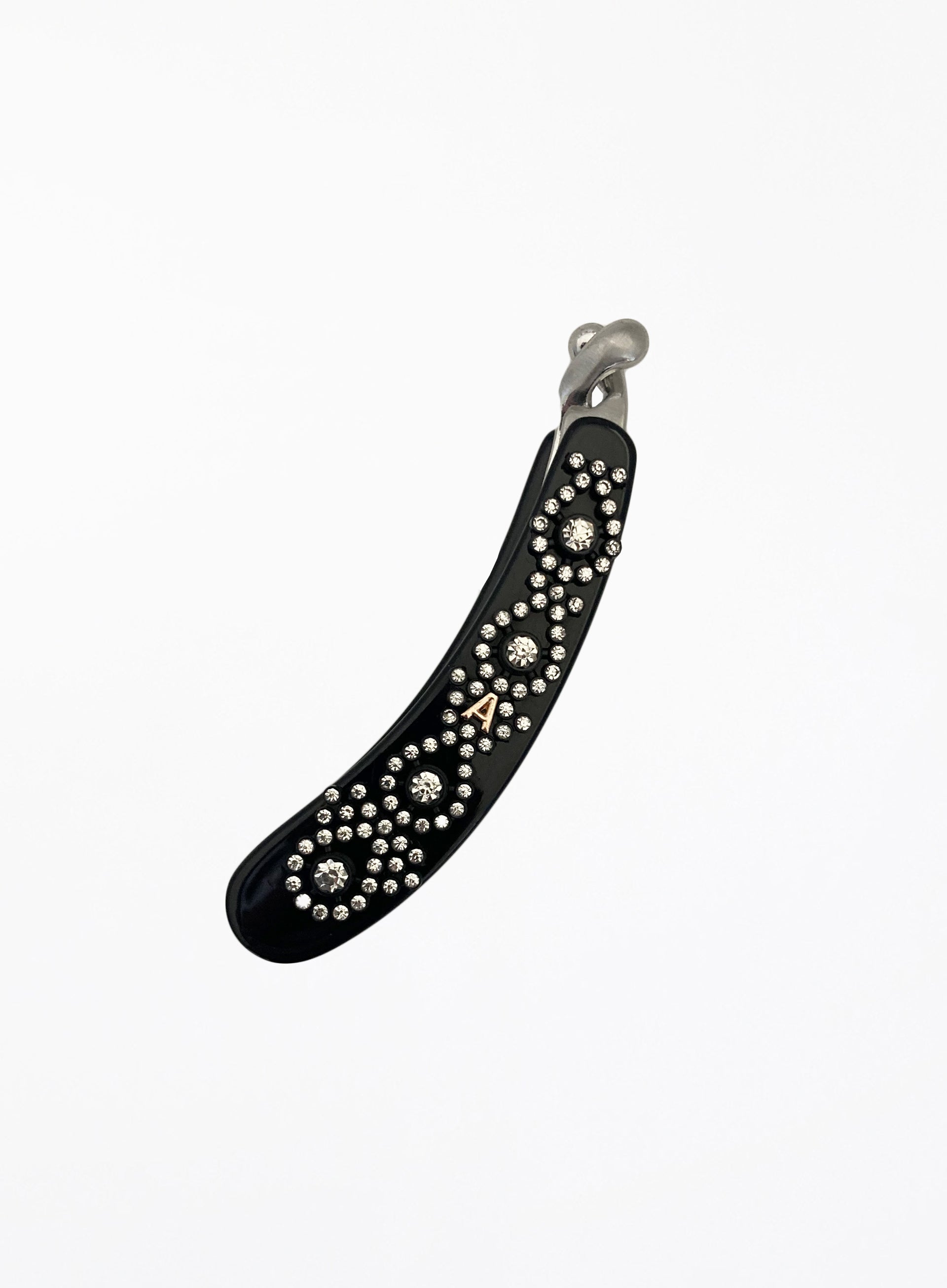 Black Embellished Banana Hair Clip