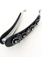 Black Embellished Banana Hair Clip