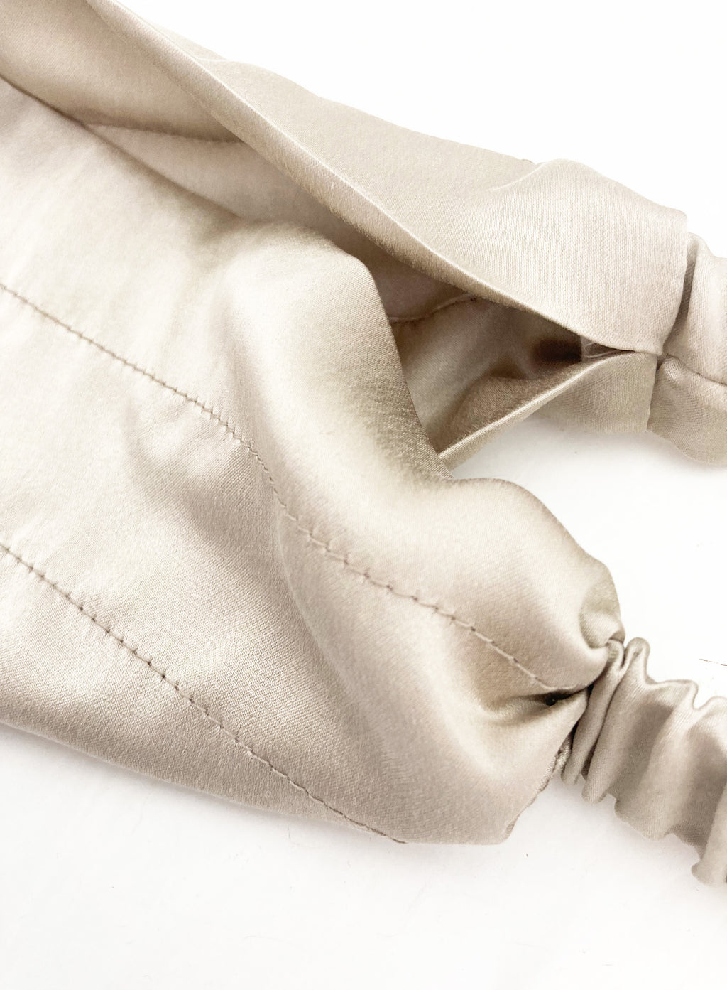 Beige Silk Headwrap Headband