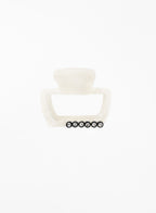 White Embellished Acetate Hair Claw 