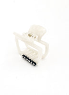 White Embellished Acetate Hair Claw