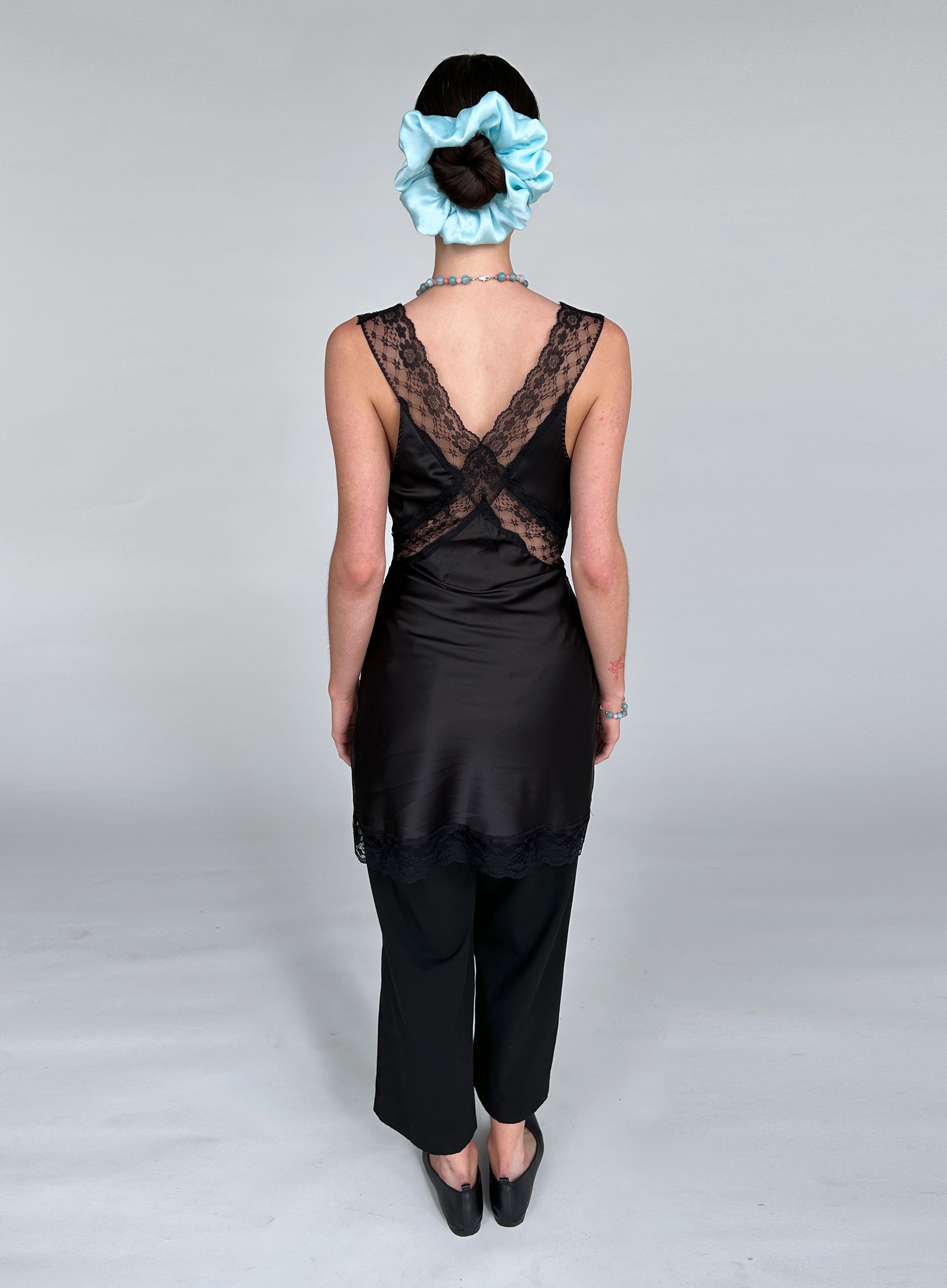 Blue Oversized Silk Scrunchie 