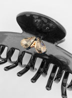 Black Embellished Acetate Hair Claw 