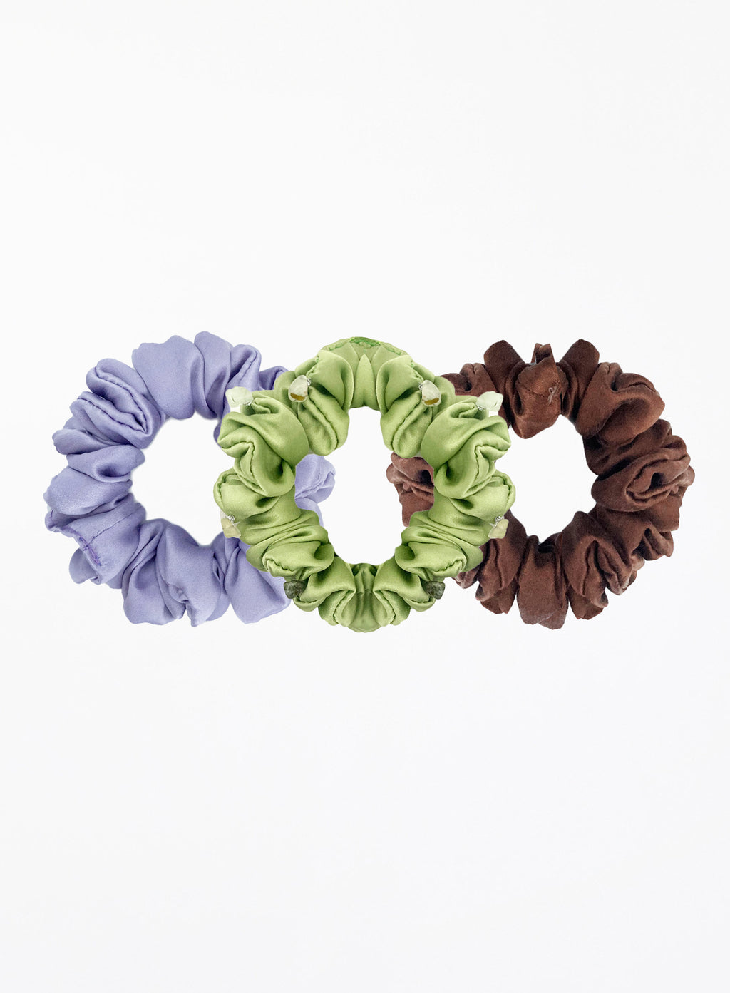 Embellished Silk Scrunchie Set