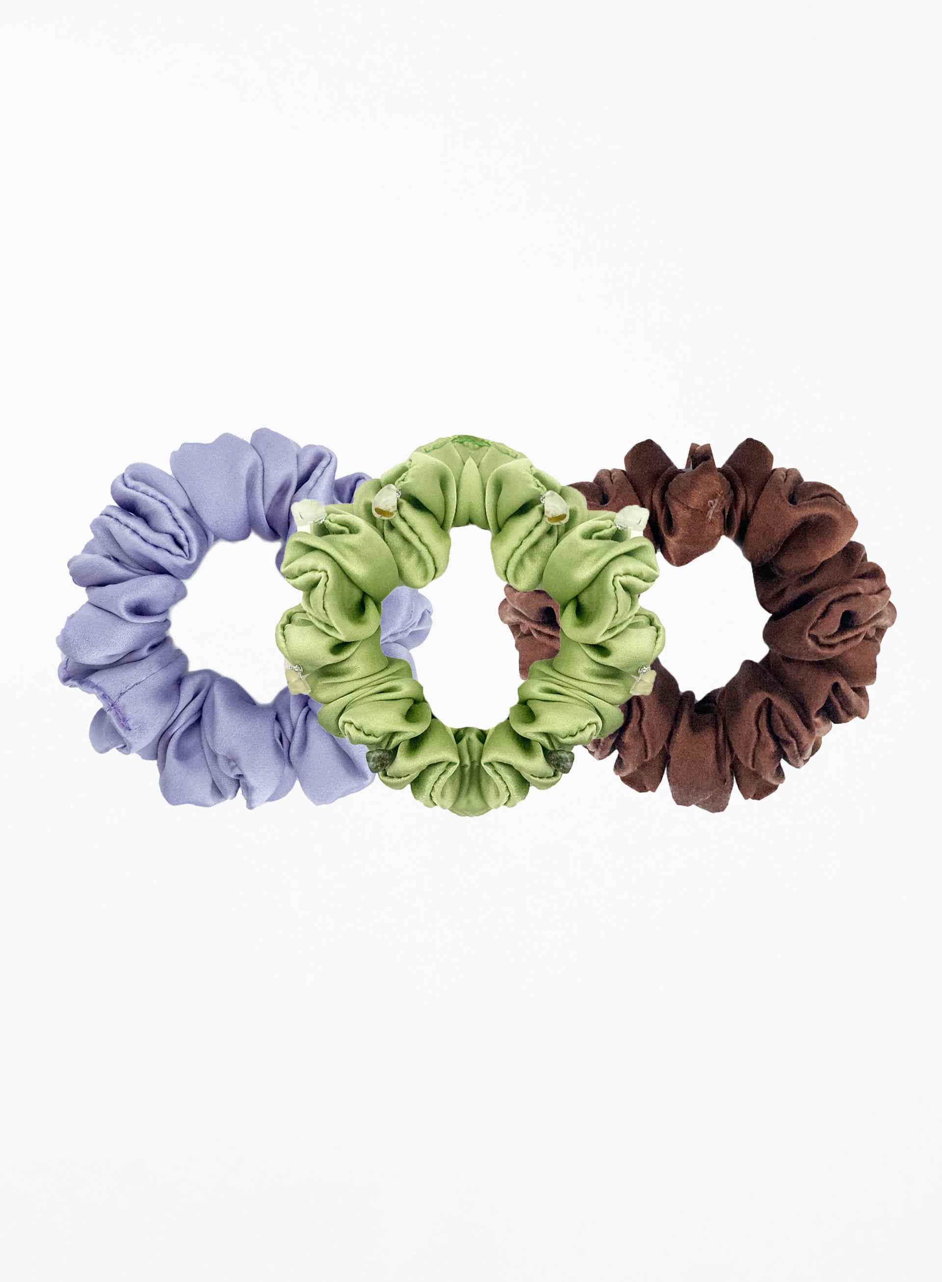 Embellished Silk Scrunchie Set