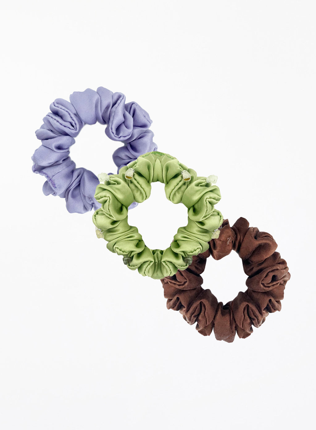 Embellished Silk Scrunchie Set