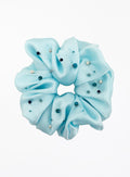 Blue Embellished Oversized Silk Scrunchie