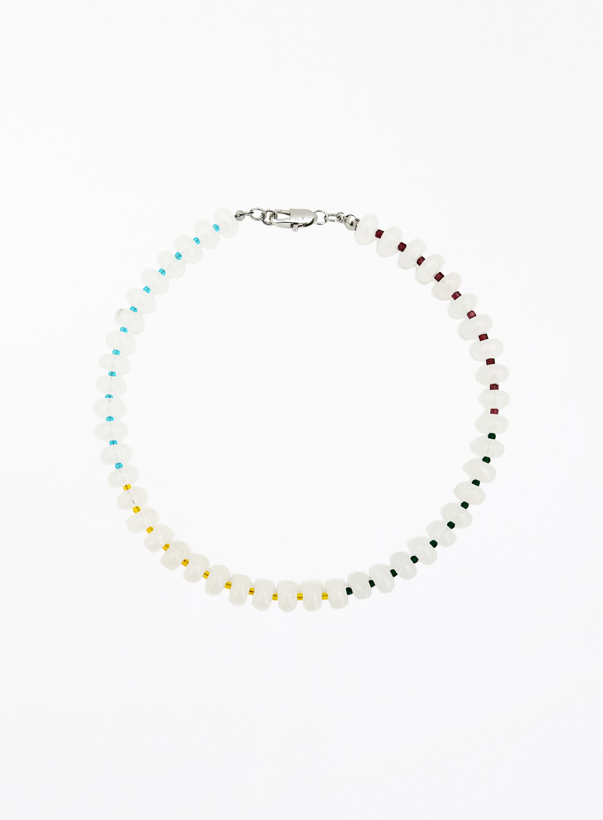 white jade natural stones necklace