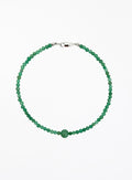 green stones beaded collar necklace