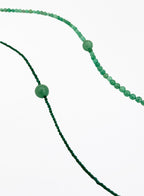 green stones beaded collar necklace