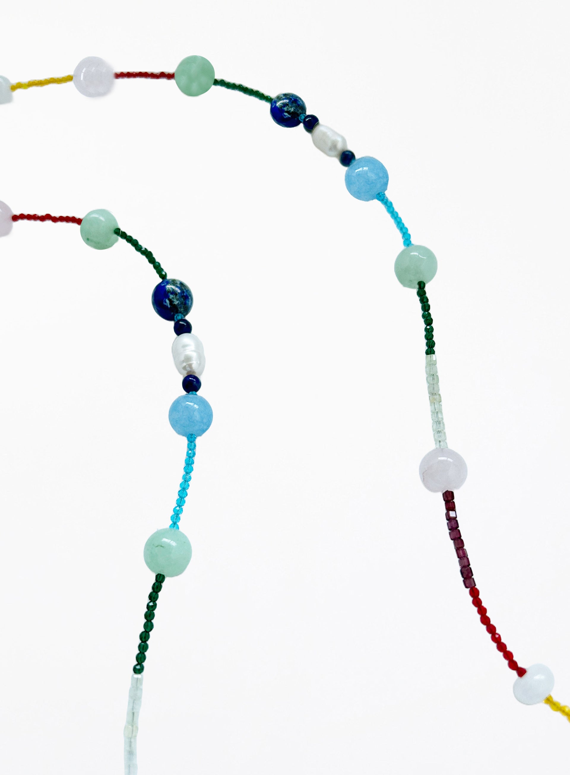 mix stones beaded collar necklace