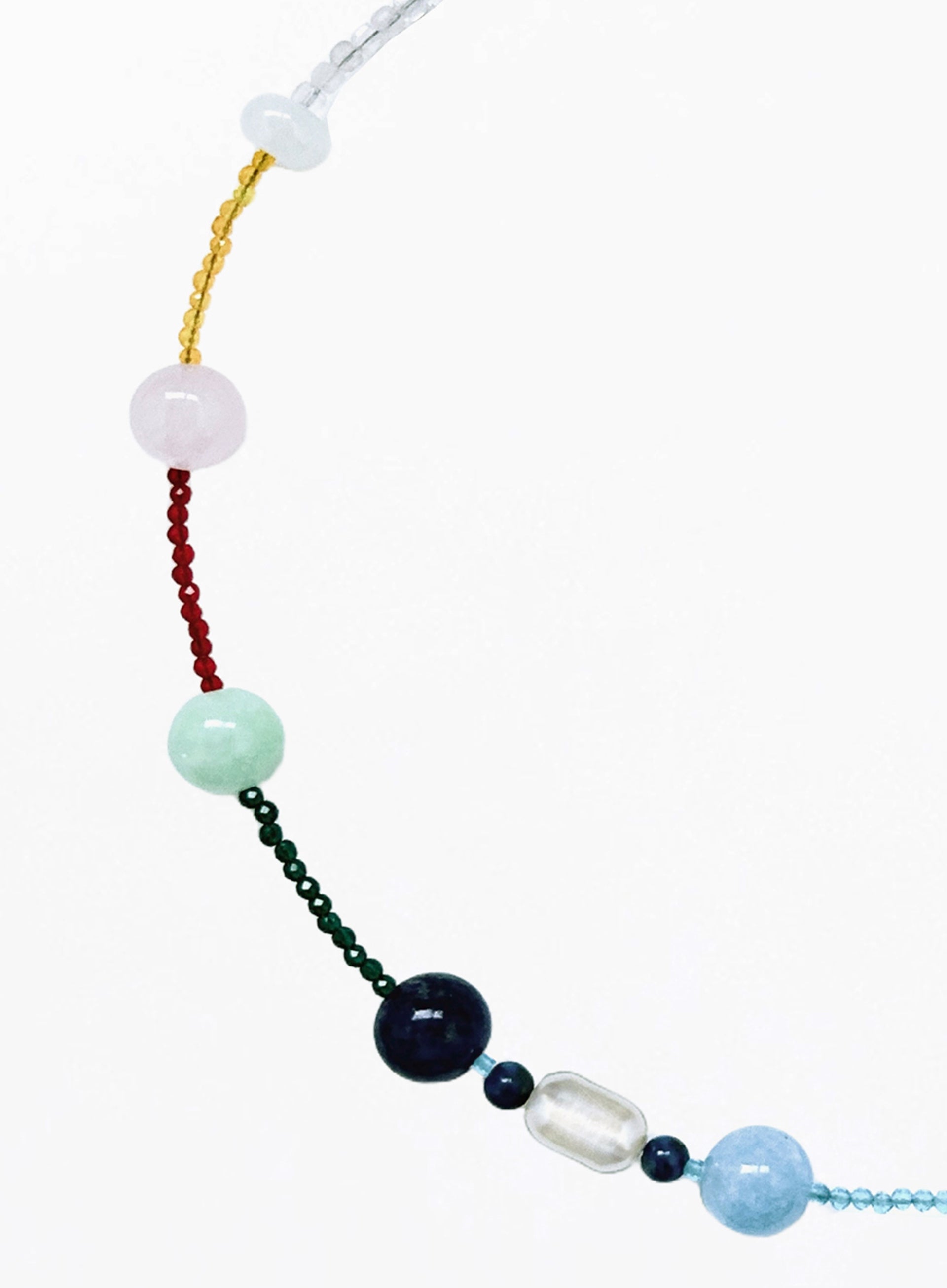 mix stones beaded collar necklace