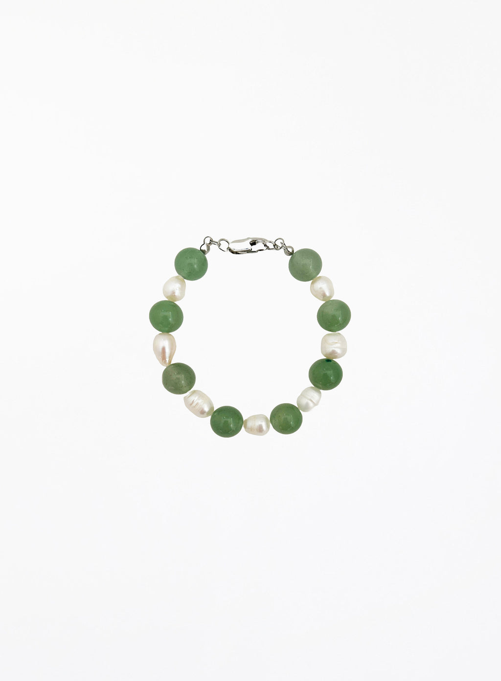 green natural stone pearl bracelet