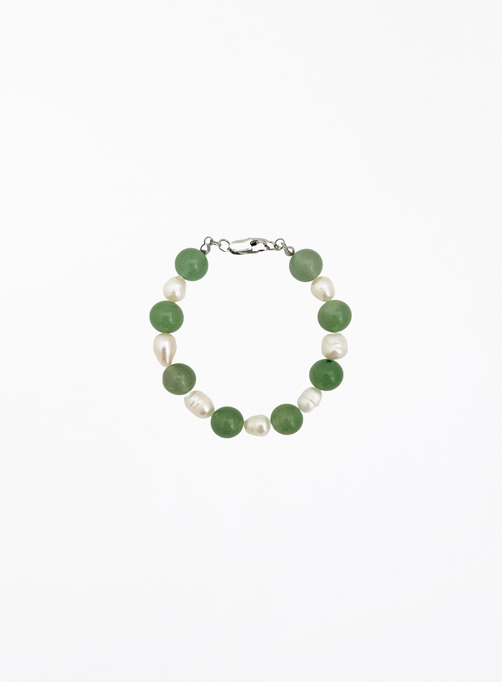 green natural stone pearl bracelet