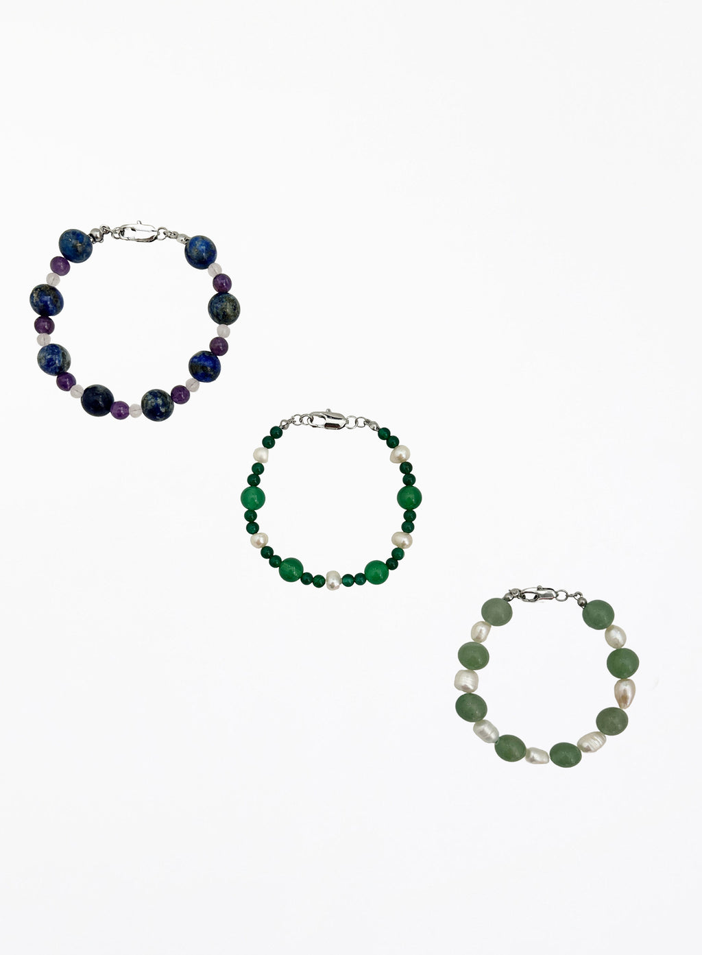 natural mix stone pearl bracelet