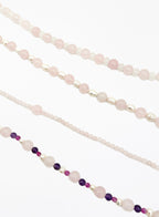 rose quartz amethyst pearl beaded collar necklace