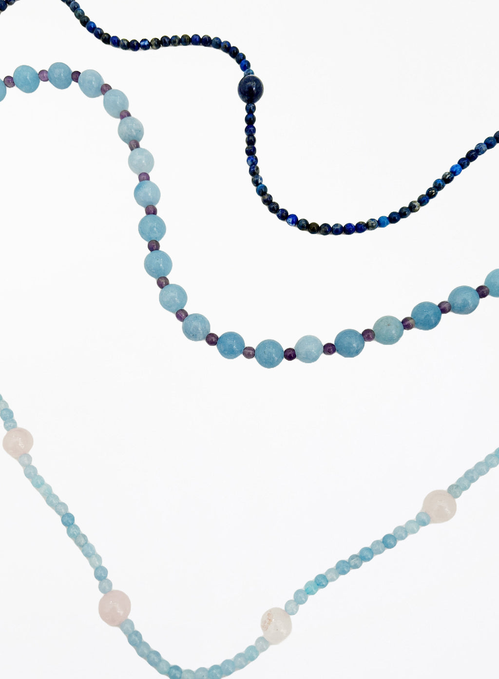 blue mix stones beaded collar necklace