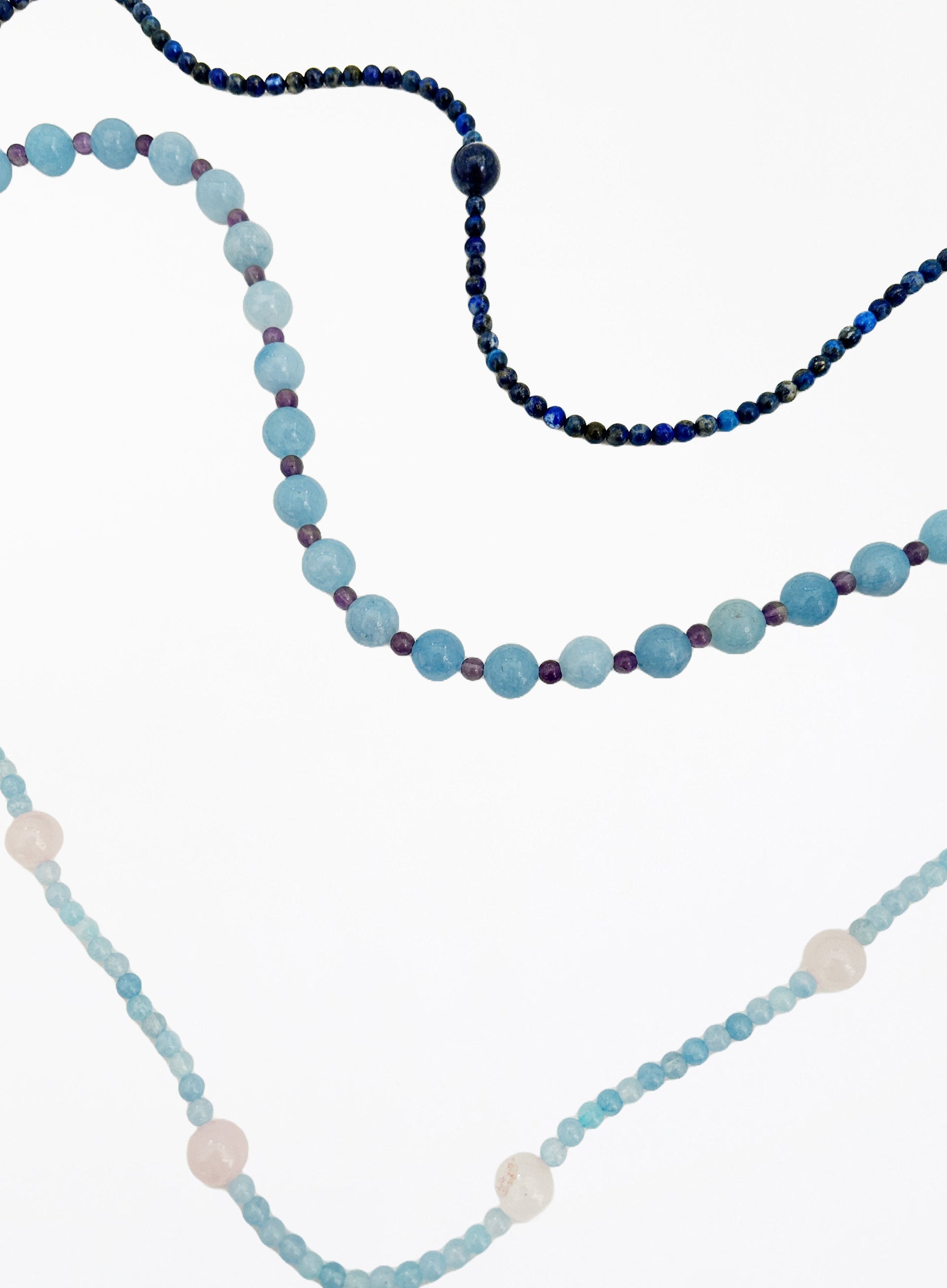 blue mix stones beaded collar necklace