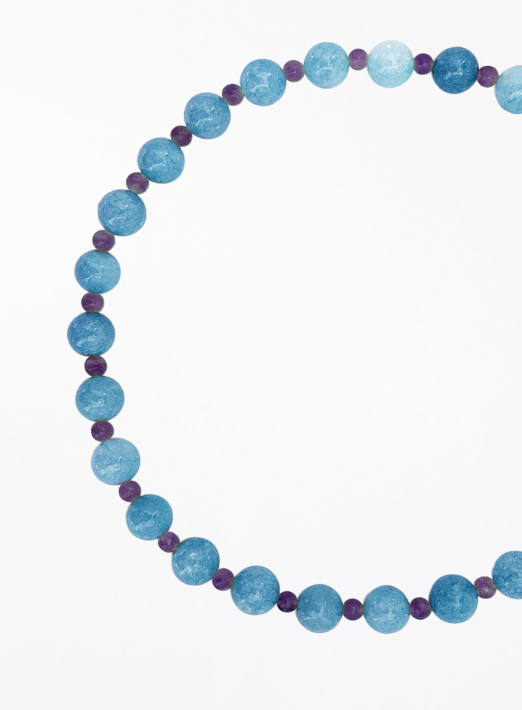 blue mix stones beaded collar necklace