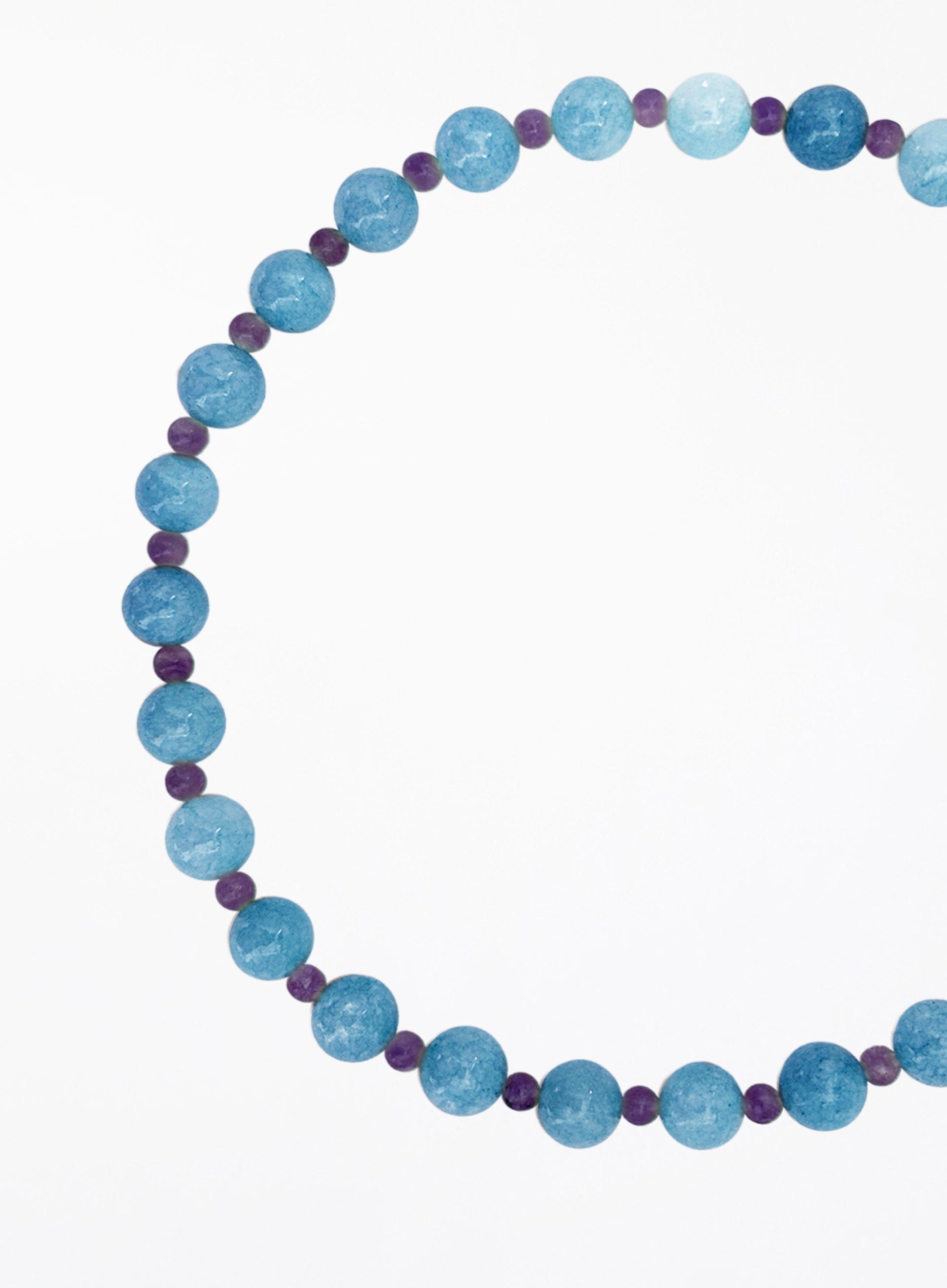 blue mix stones beaded collar necklace