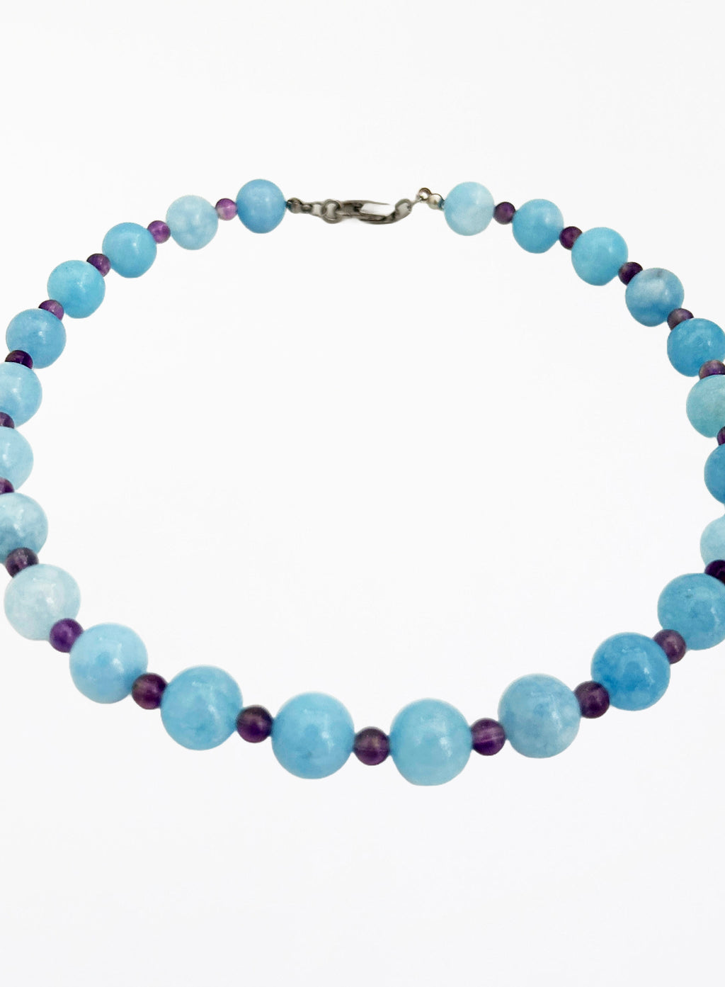 blue mix stones beaded collar necklace