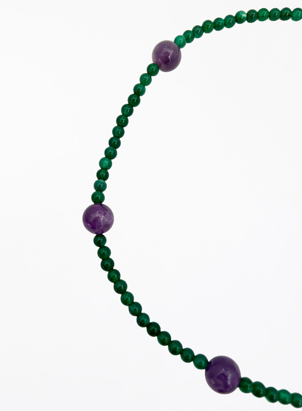 amethyst green mix stones beaded collar necklace