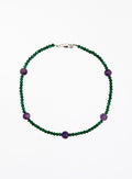amethyst green mix stones beaded collar necklace