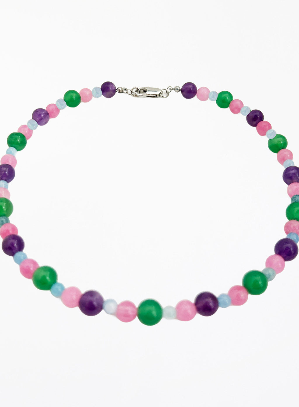 mix stones beaded collar necklace