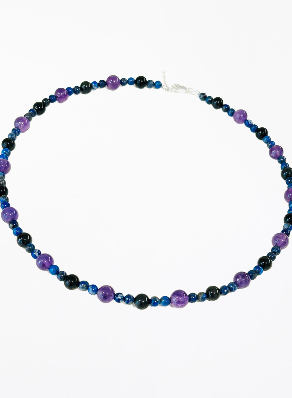 amethyst sodalite beaded collar necklace