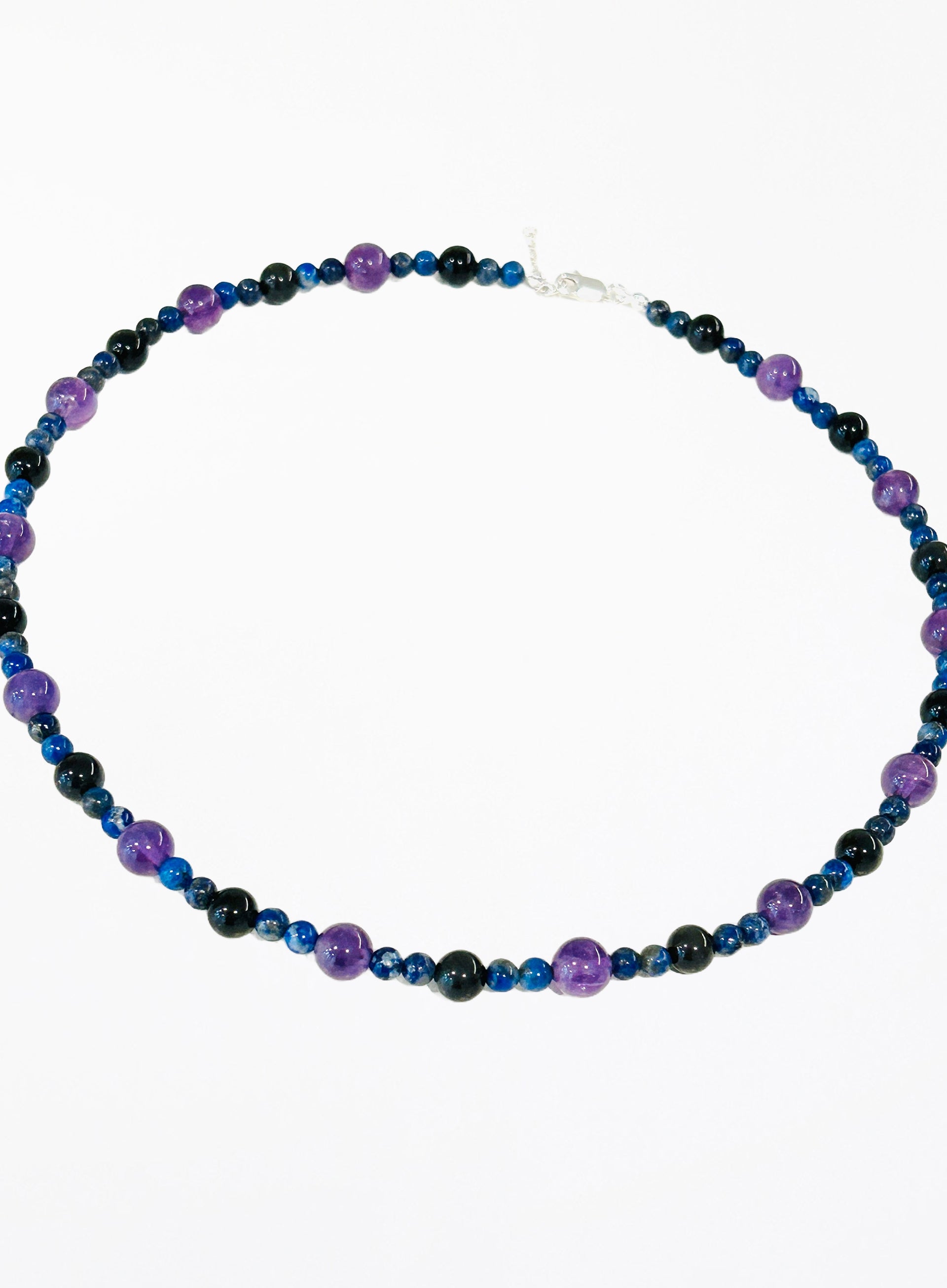 amethyst sodalite beaded collar necklace