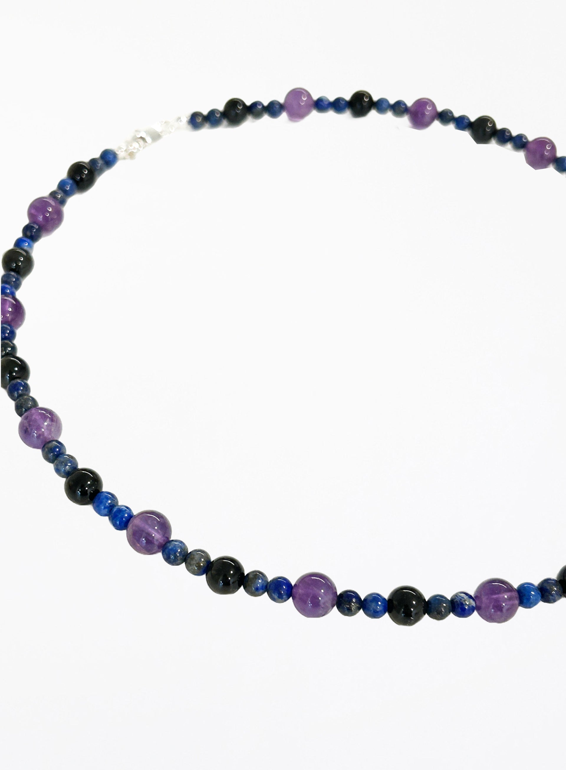 amethyst sodalite beaded collar necklace