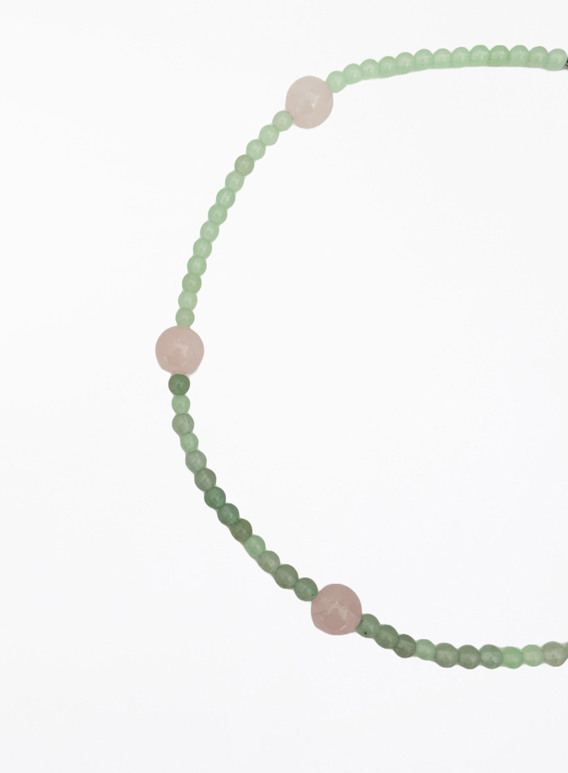 green mix stones beaded collar necklace