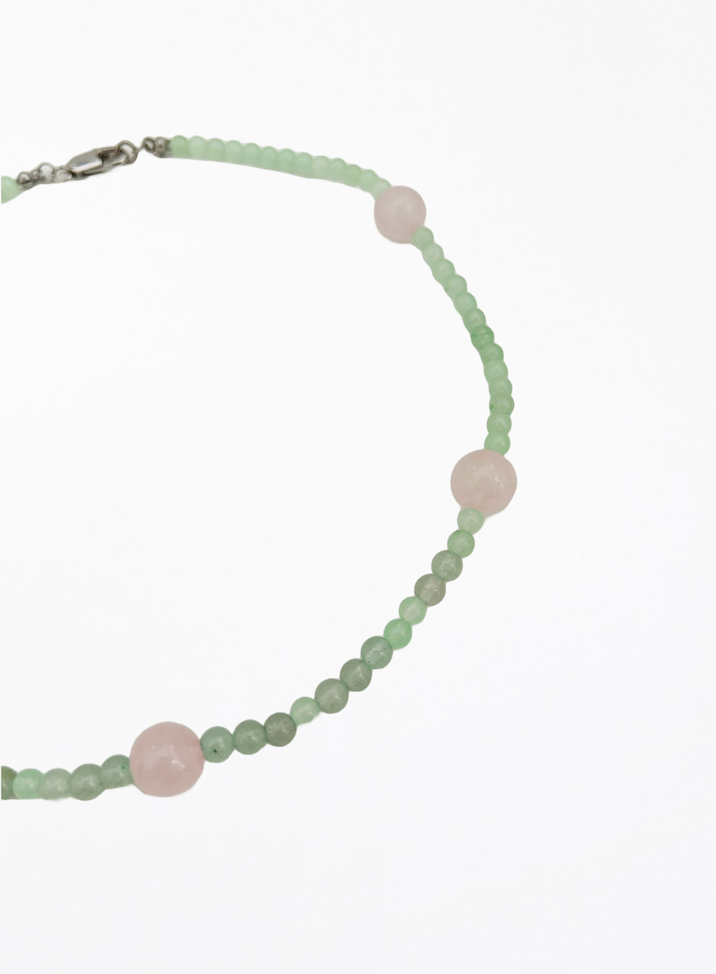 green mix stones beaded collar necklace