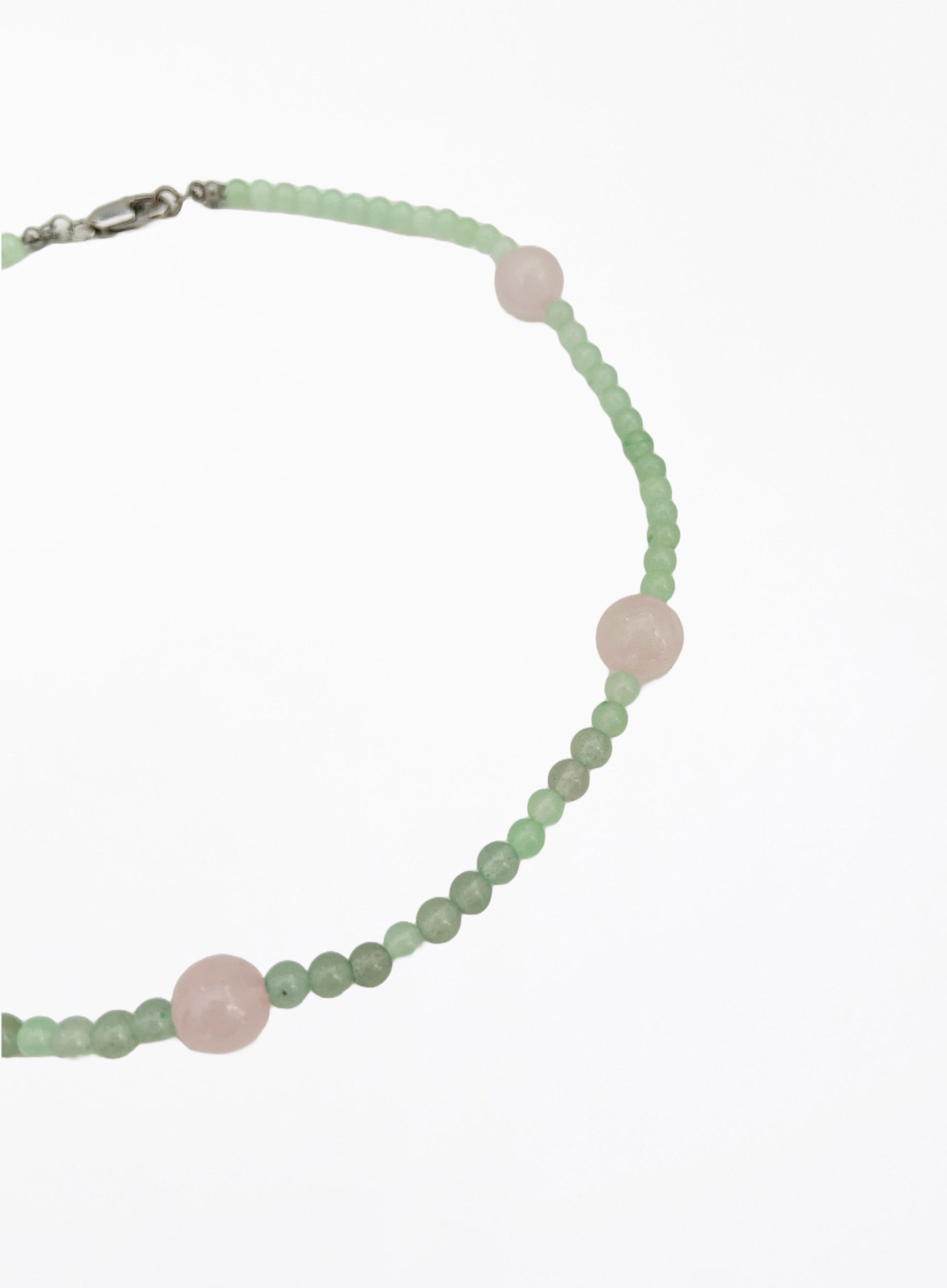 green mix stones beaded collar necklace