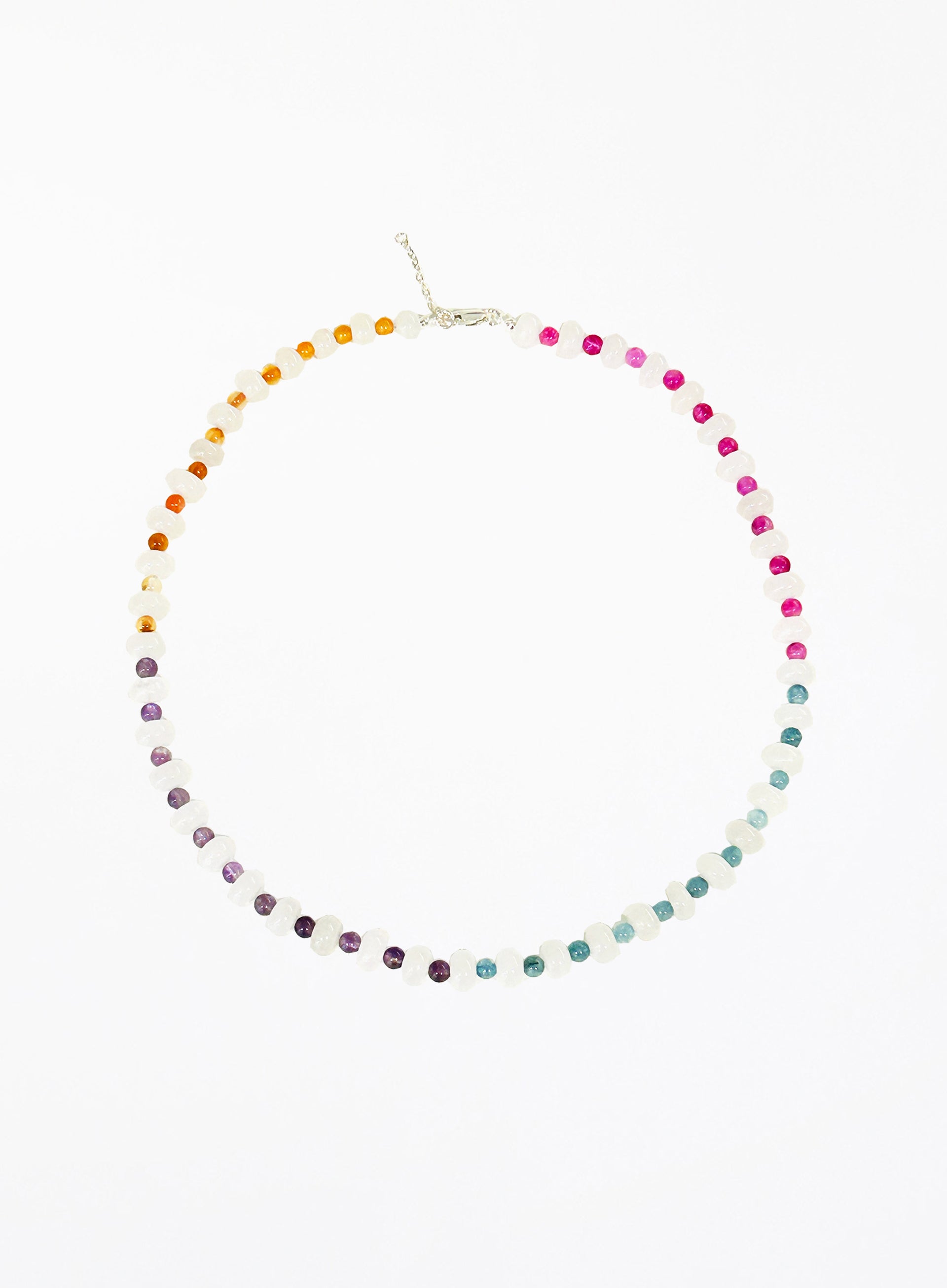 white jade natural stones necklace